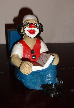 35177-1   Buchstütze, lesender Clown   1988